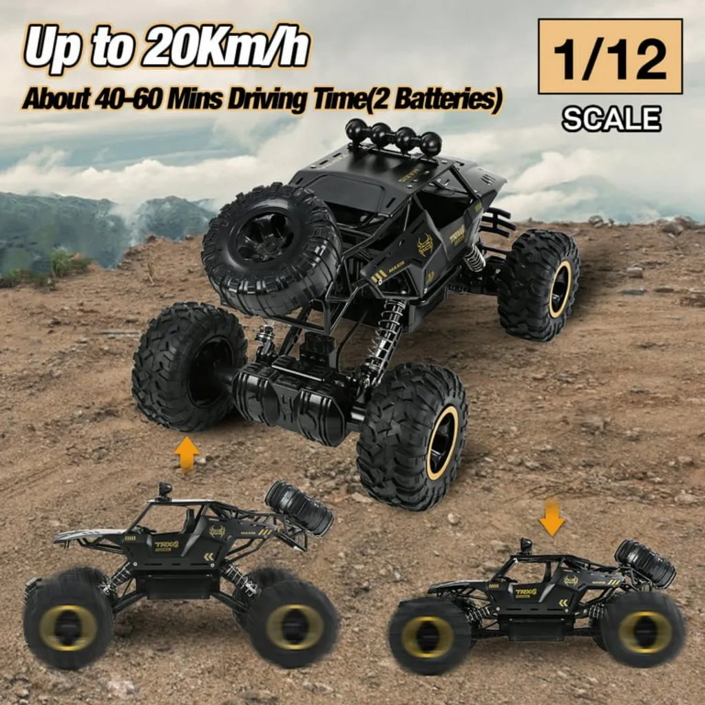 4WD 1:12 Climbing Car 2.4GHz Double Motors Drive Carro Remote Control Model Off-Road Vehicle (37cm)