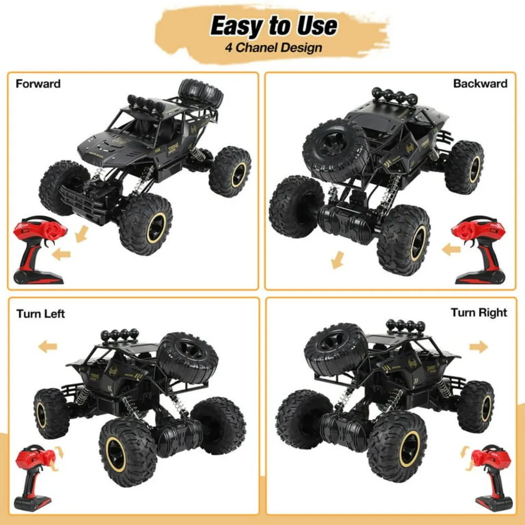 4WD 1:12 Climbing Car 2.4GHz Double Motors Drive Carro Remote Control Model Off-Road Vehicle (37cm)
