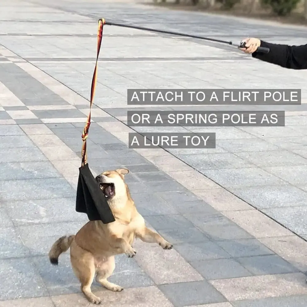 Durable Dog Chew Handle Leather Rag Toy for Pet Training Drive Bite Grip