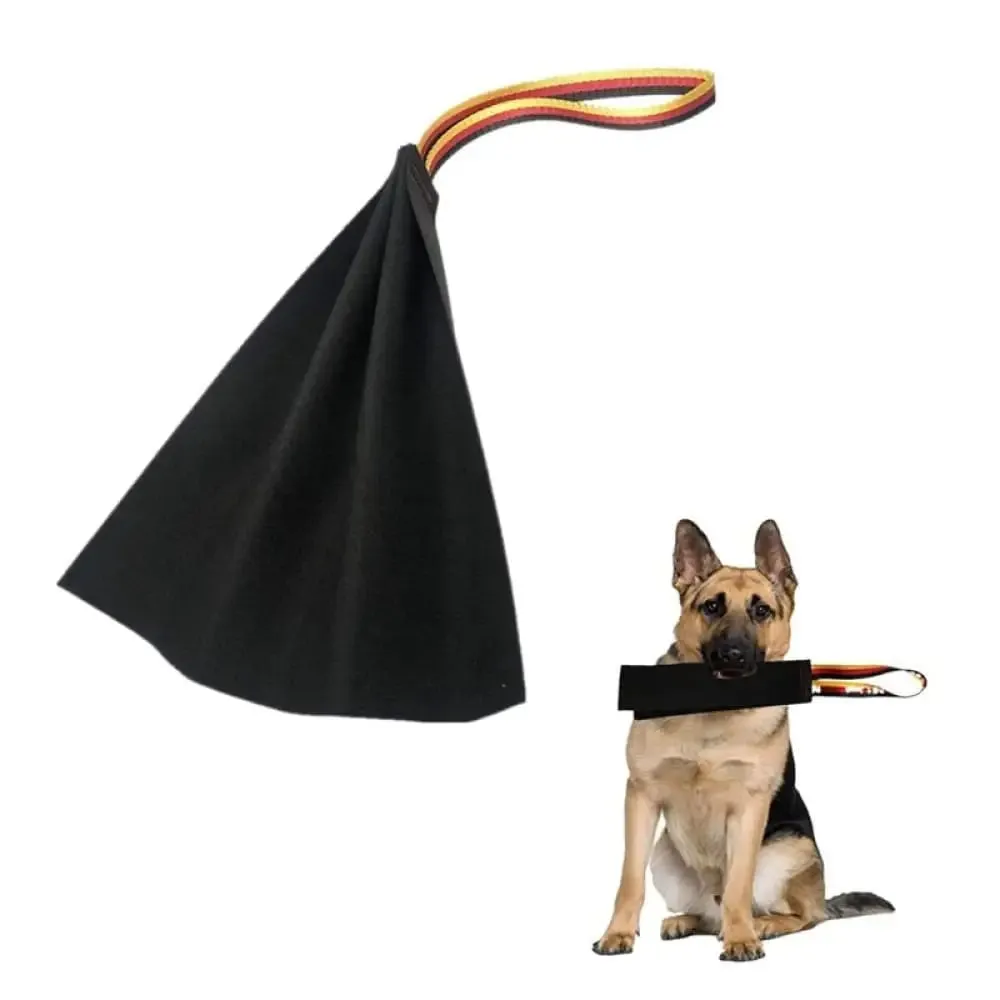 Durable Dog Chew Handle Leather Rag Toy for Pet Training Drive Bite Grip