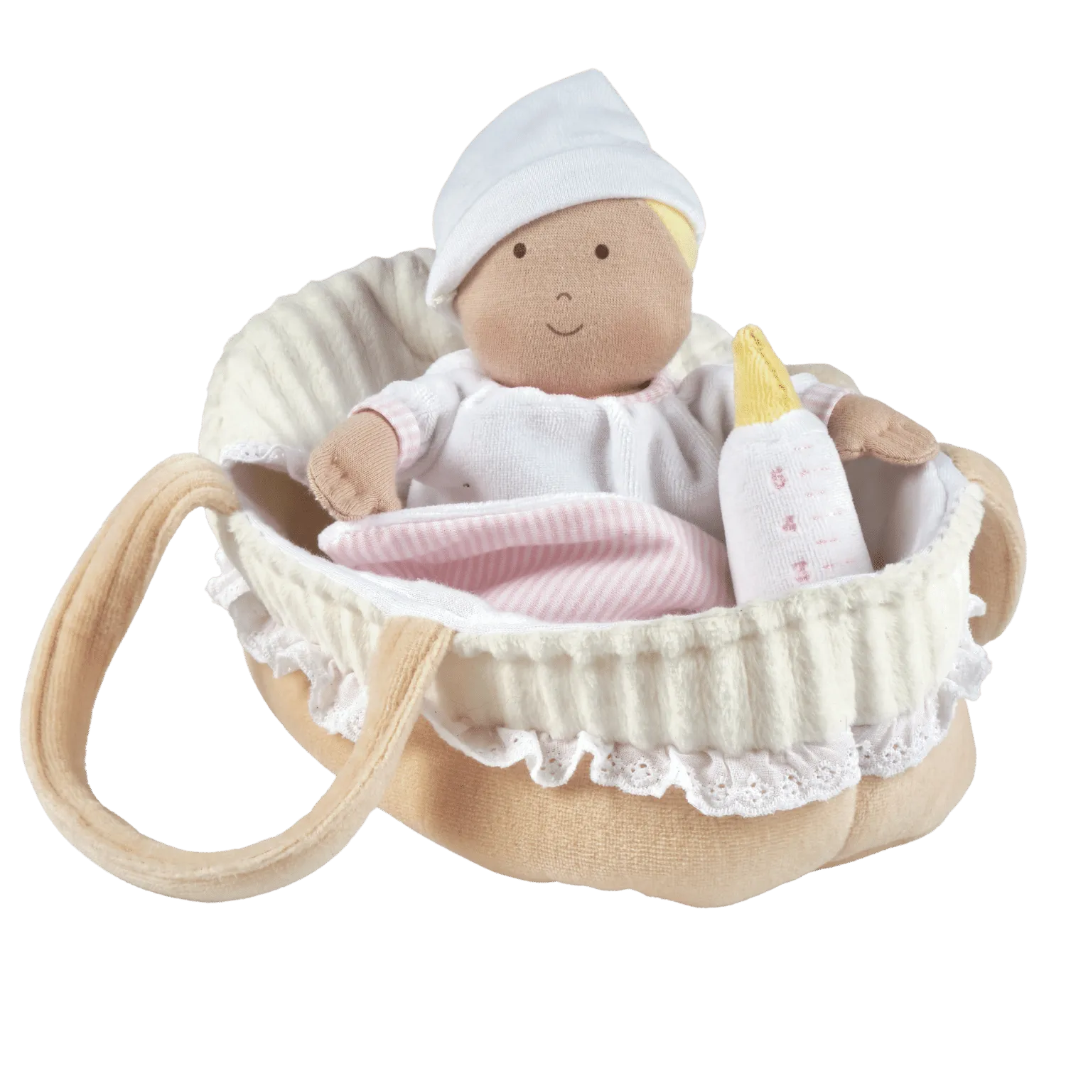 Grace - Baby Soft Doll with Carry Cot and Blanket