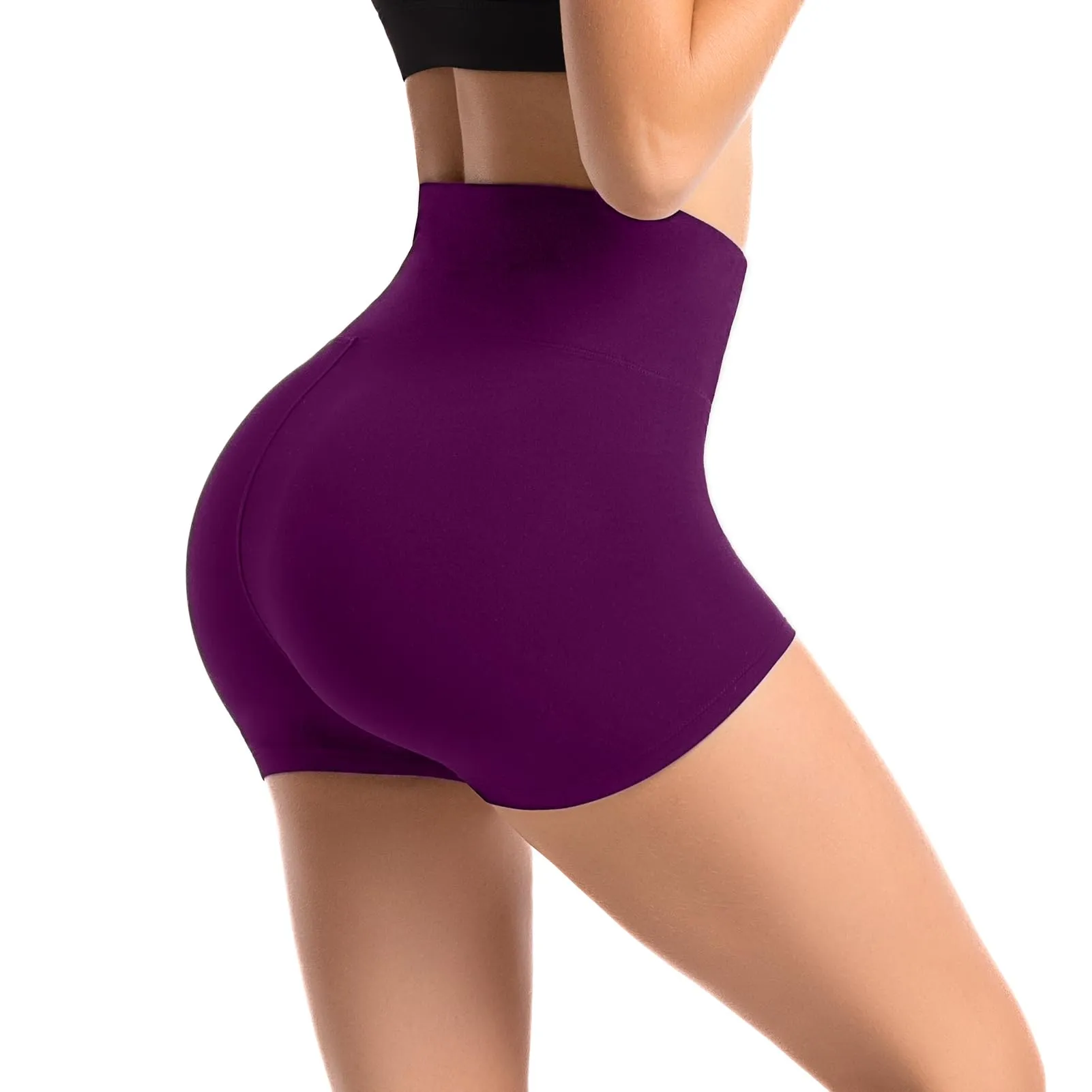 Leafigure Gym Shorts for Women High Waisted Athletic Shorts Workout Light Running Cycling Buttery Soft Yoga Shorts