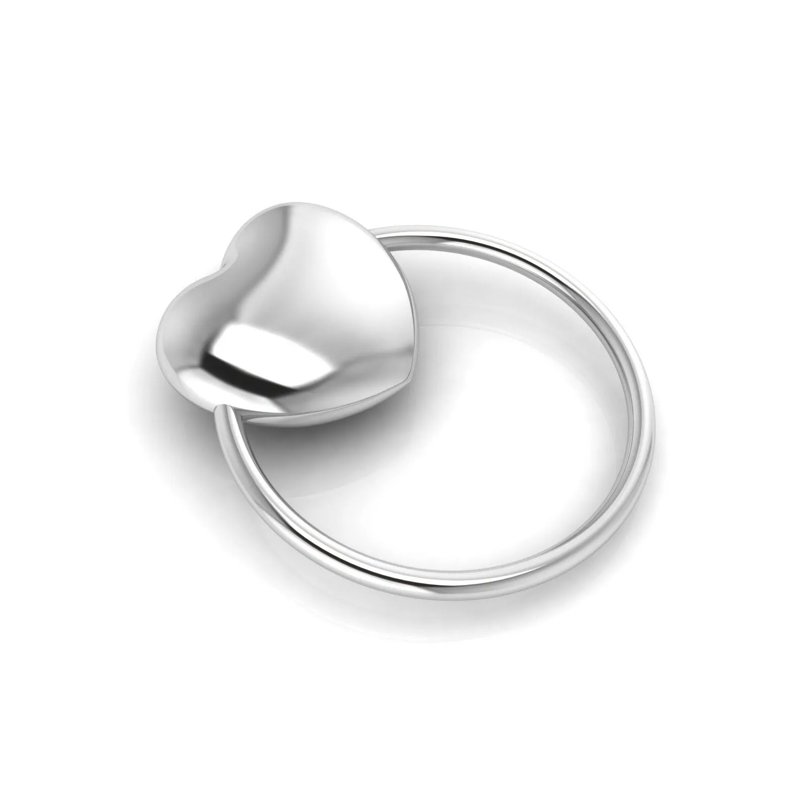 Sterling Silver Rattle & Teether - Heart Ring